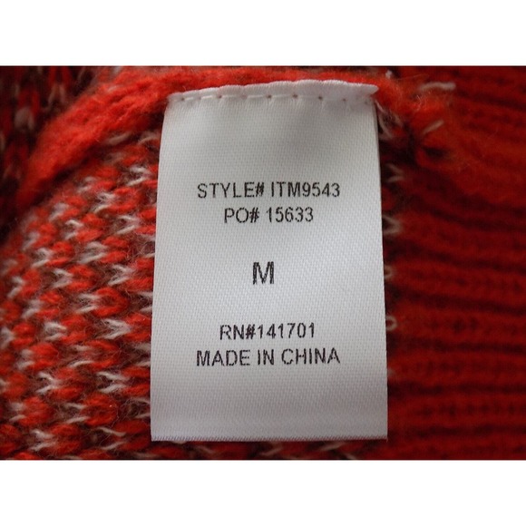 143 Story by Line Up sweater orange fringed cropped womens size Medium - Picture 9 of 14